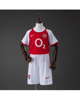 Ensemble maillot domicile rétro Arsenal saison 2002/04 pour enfants