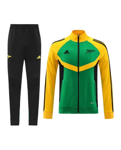 Tenue d'entraînement Arsenal 2024/25 - Vert et jaune (veste + pantalon)
