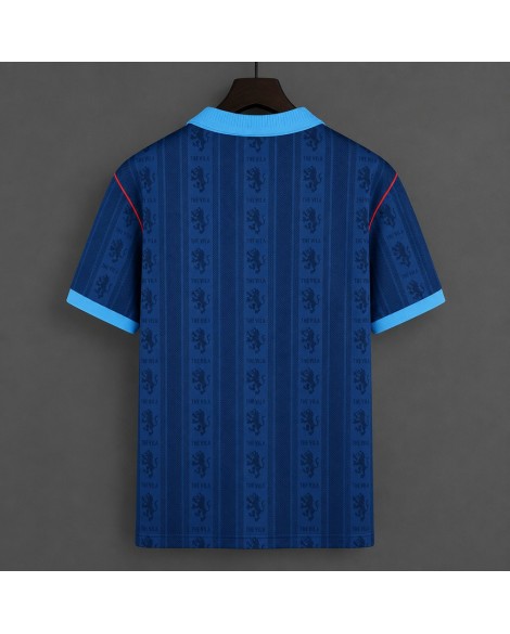 Maillot troisième rétro Aston Villa 1995/96, bleu marine, motif lion