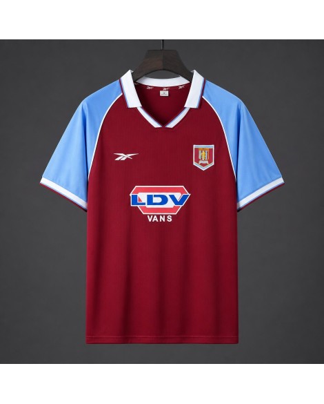 Maillot domicile rétro bordeaux et bleu ciel d'Aston Villa 2008/09