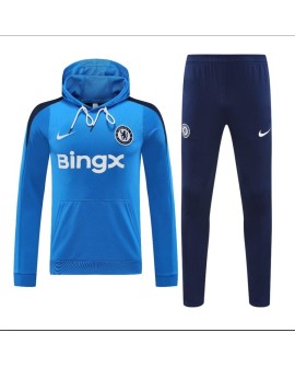Maillot d'entraînement à capuche Chelsea 2425-Bleu lac