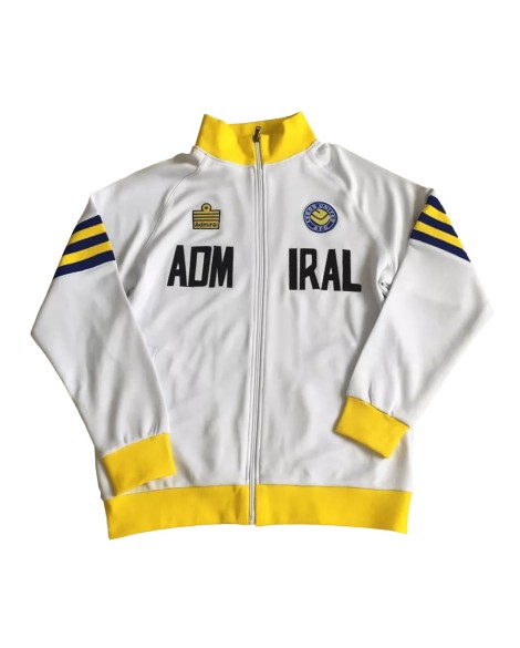 Veste d'entraînement rétro Leeds United 1978 - Blanc et jaune