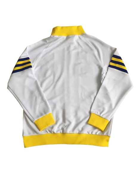 Veste d'entraînement rétro Leeds United 1978 - Blanc et jaune