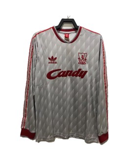 Maillot de football rétro à manches longues Liverpool 1989
