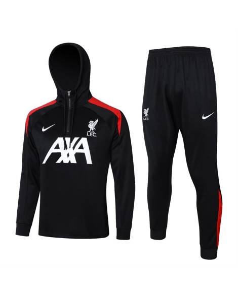 Maillot d'entraînement à capuche Liverpool - Noir