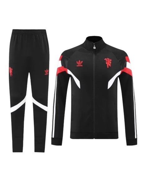Tenue d'entraînement Manchester United 2024/25 - Noir (veste + pantalon)