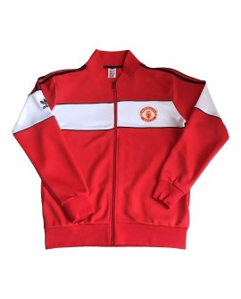 Veste d'entraînement rétro Manchester United 1984 - Rouge et Blanc