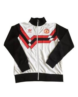 Veste d'entraînement rétro Manchester United 1990 - Noir et Blanc