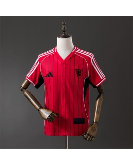 Maillot baseball Manchester United 25/26 US Pack – rouge à boutons intégral
