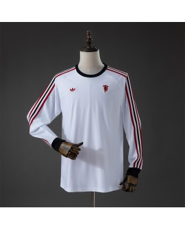 T-shirt blanc manches longues icône tribune MU