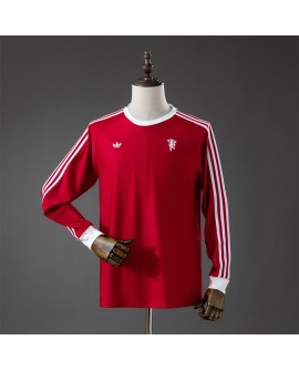 T-shirt rouge à manches longues icône tribune Manchester United