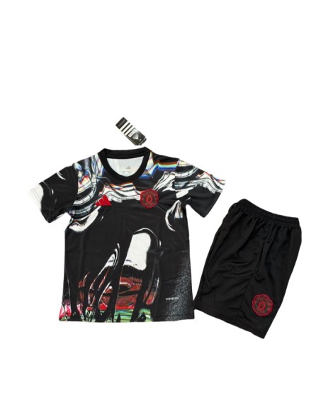 Tenue d'entraînement de Manchester United (noir et blanc) (maillot + short) 2627 - Enfant