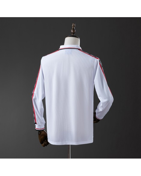 Maillot rétro blanc Manchester United 98/99 manches longues
