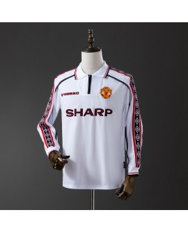 Maillot rétro blanc Manchester United 98/99 manches longues