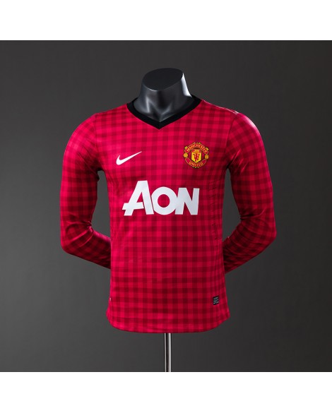 Maillot rétro domicile manches longues Manchester United 12/13 - Player