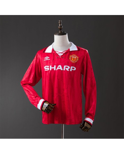 Maillot vintage manches longues domicile Manchester United 1992/1994