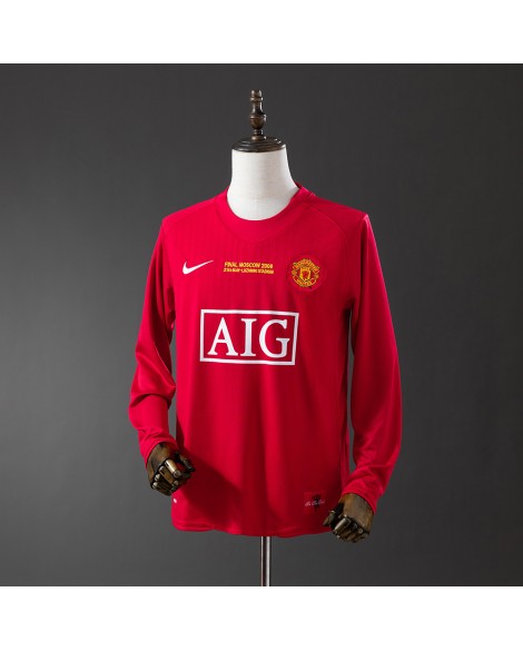 Maillot rétro domicile manches longues Manchester United Ligue des Champions 07/08