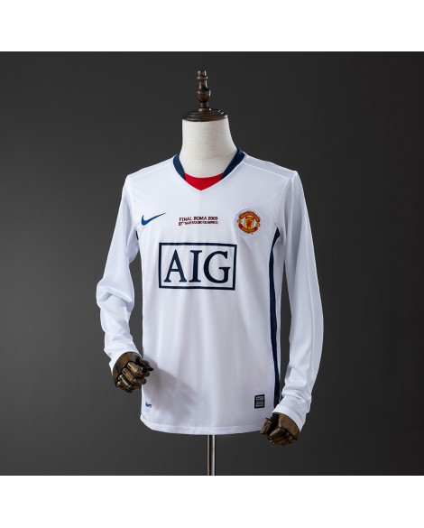 Maillot rétro extérieur manches longues Manchester United 08/09 version Ligue des Champions