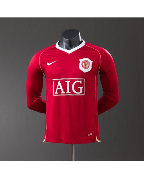 Maillot rétro domicile manches longues Manchester United 06/07 - Player