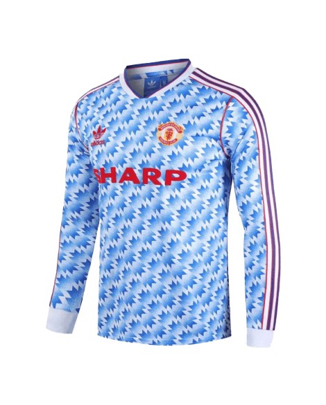 Maillot Manchester United Extérieur Rétro 1990/92 Par - Manches Longues