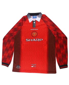 Manchester United Maillot Domicile Rétro 1996/97 Par - Manches Longues