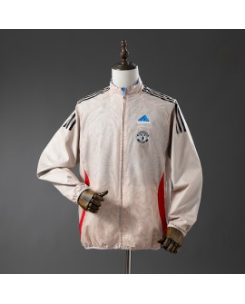 Veste imperméable réversible Manchester United - Beige / Bleu