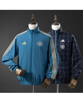 Veste imperméable réversible Manchester United - Bleu / Noir