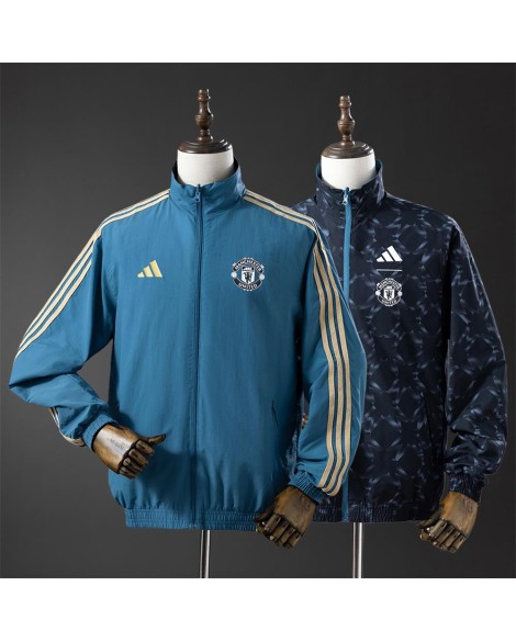 Veste imperméable réversible Manchester United - Bleu / Noir
