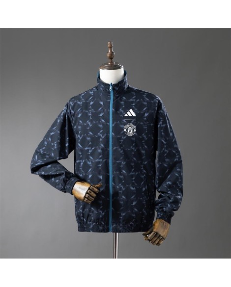 Veste imperméable réversible Manchester United - Bleu / Noir