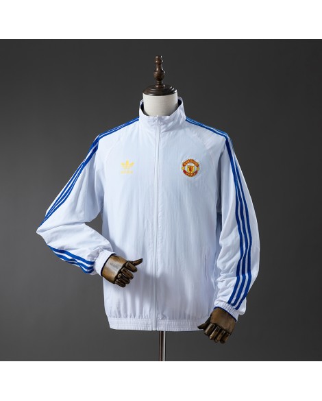 Veste imperméable réversible Manchester United - Blanc / Bleu