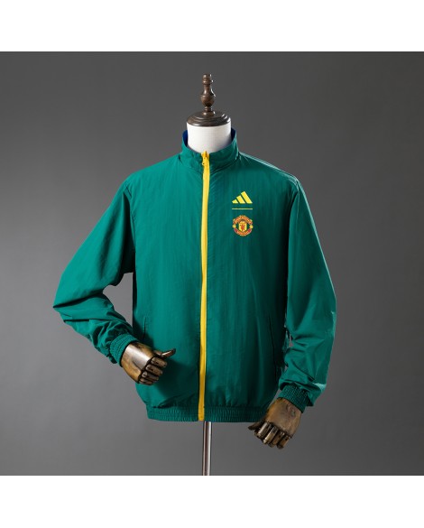 Veste imperméable réversible Manchester United - Bleu / Vert militaire