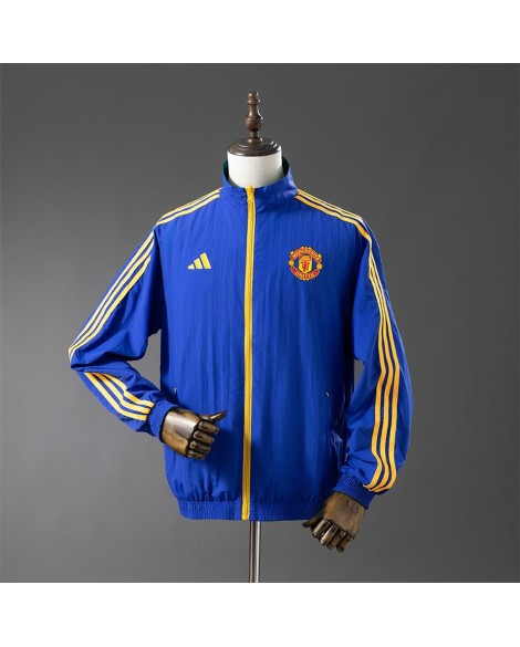 Veste imperméable réversible Manchester United - Bleu / Vert militaire