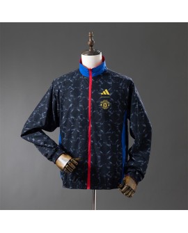 Veste imperméable réversible Manchester United - Noir / Rouge