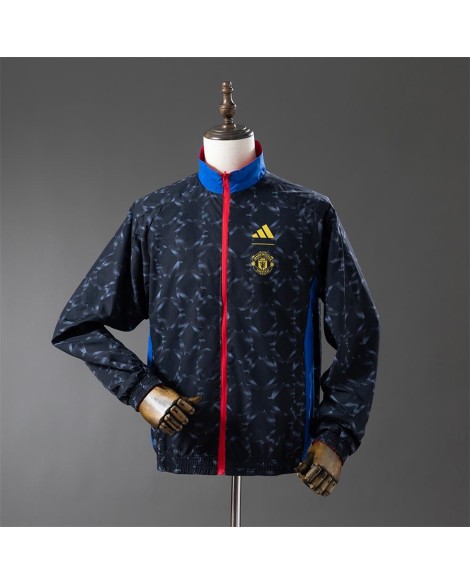 Veste imperméable réversible Manchester United - Noir / Rouge