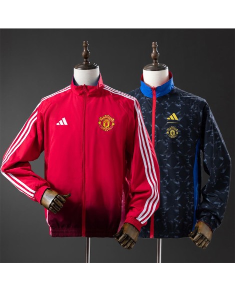 Veste imperméable réversible Manchester United - Noir / Rouge