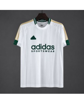 Maillot de football rétro Adidas Classic Collection 2026/27 - Blanc à rayures vertes