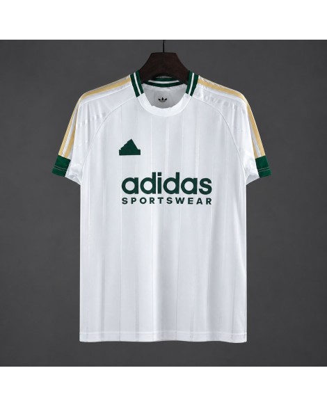 Maillot de football rétro Adidas Classic Collection 2026/27 - Blanc à rayures vertes