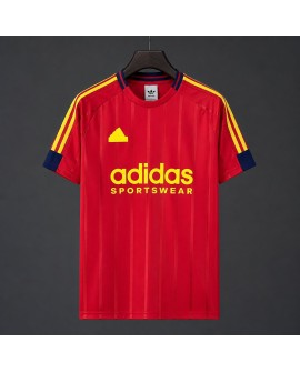 Maillot de football rétro Adidas Classic Collection 2026/27 - Rouge à rayures jaunes