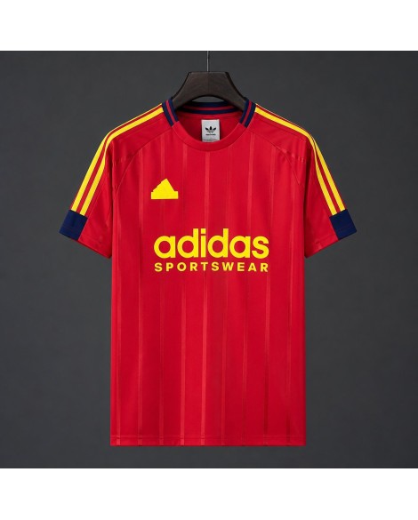 Maillot de football rétro Adidas Classic Collection 2026/27 - Rouge à rayures jaunes