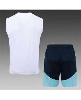 Tenue d'entraînement blanche de l'Argentine pour 2026 (maillot sans manches + short)
