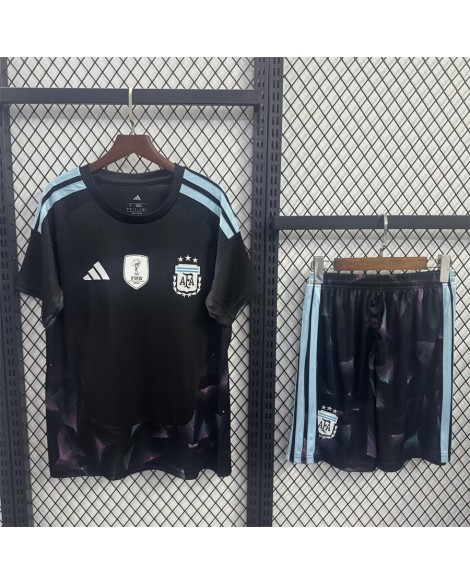 Ensemble de gardien de but noir Argentine 2026 (Maillot + Short)