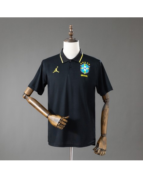 Maillot Polo Noir Brésil 2026