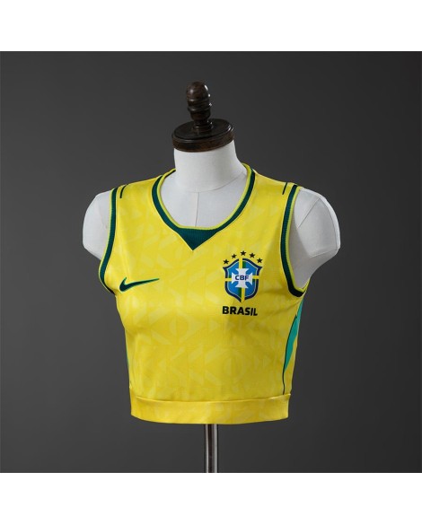 Brazil Maillot domicile crop top 2026 - Femme