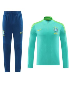 Ensemble sweat-shirt zippé Brésil haut + pantalon vert 2024/25