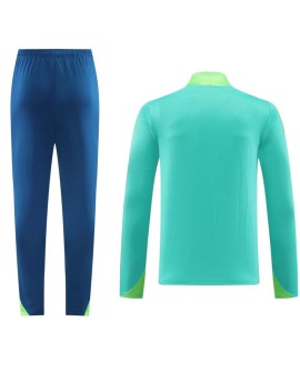 Ensemble sweat-shirt zippé Brésil haut + pantalon vert 2024/25