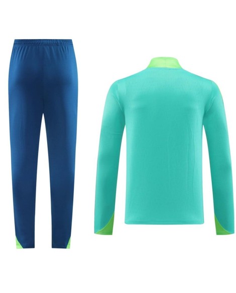 Ensemble sweat-shirt zippé Brésil haut + pantalon vert 2024/25