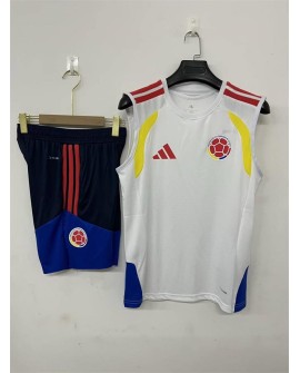 Tenue d'entraînement de la Colombie 2627 - Blanc (maillot sans manches + short)
