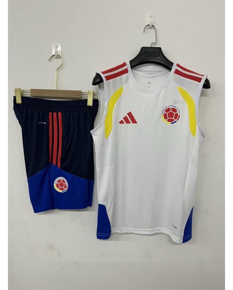 Tenue d'entraînement de la Colombie 2627 - Blanc (maillot sans manches + short)