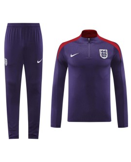Ensemble de survêtement zippé Angleterre (haut + pantalon) bleu marine 2024/25
