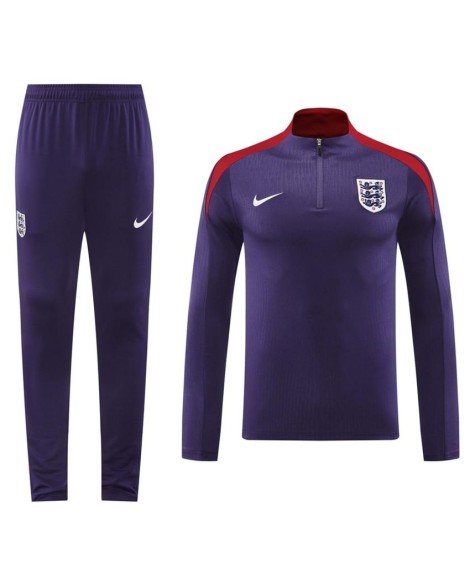 Ensemble de survêtement zippé Angleterre (haut + pantalon) bleu marine 2024/25